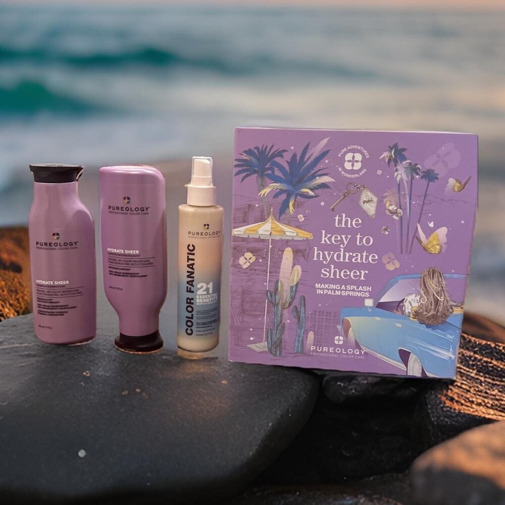 Pureology Hydrate Sheer Shampoo, Conditioner & Color Fanatic Spray Trio Gift Set